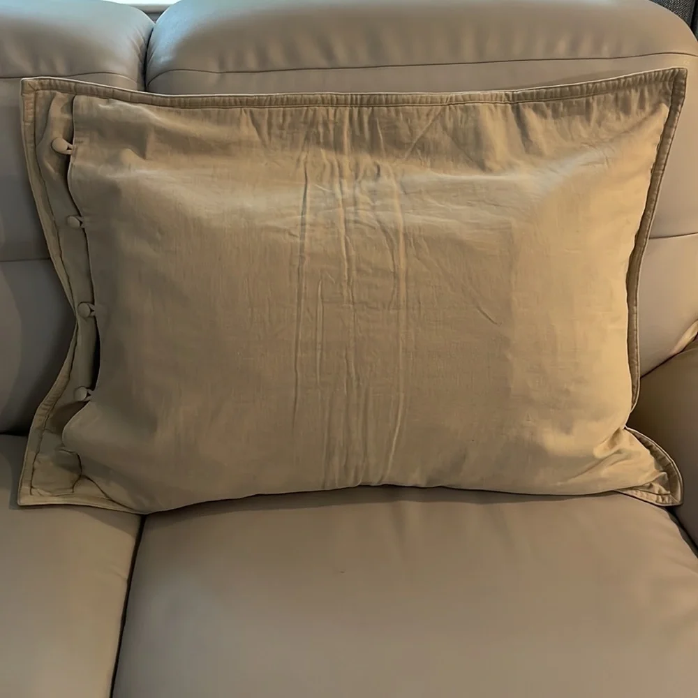 Ralph Lauren Set of 2 Pillow Cover Linen Blend Neutral Tan